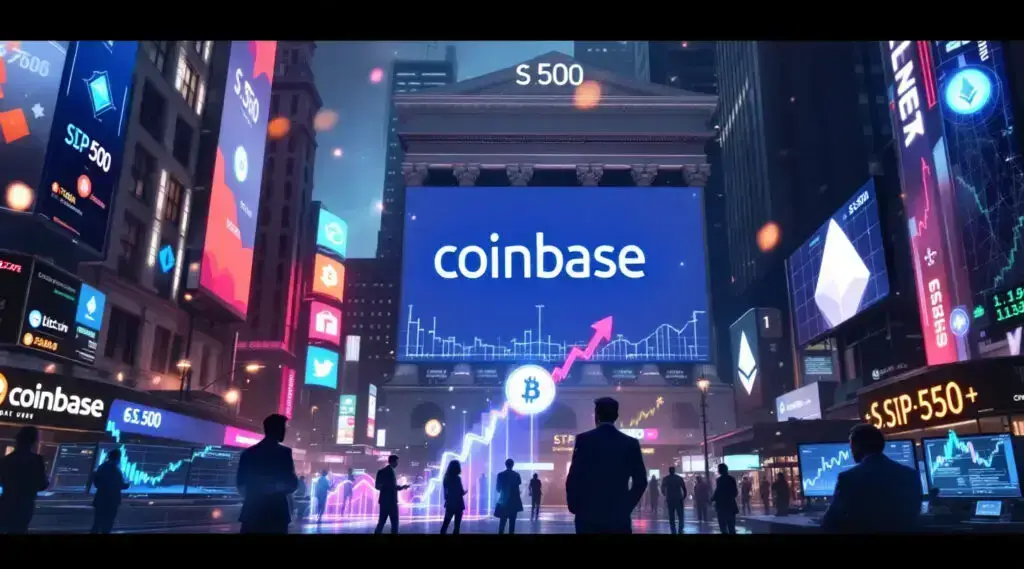 Coinbase Surges as It Joins S&P 500, Signaling a New Era for Crypto on Wall Street