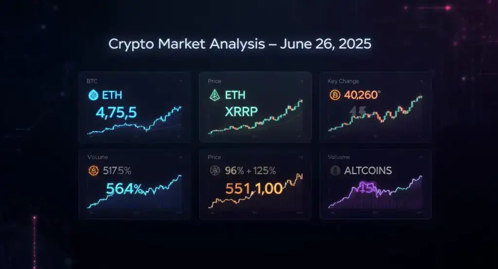 Crypto Market Analysis (June 26, 2025) BTC, ETH, XRP, ALTCOINS