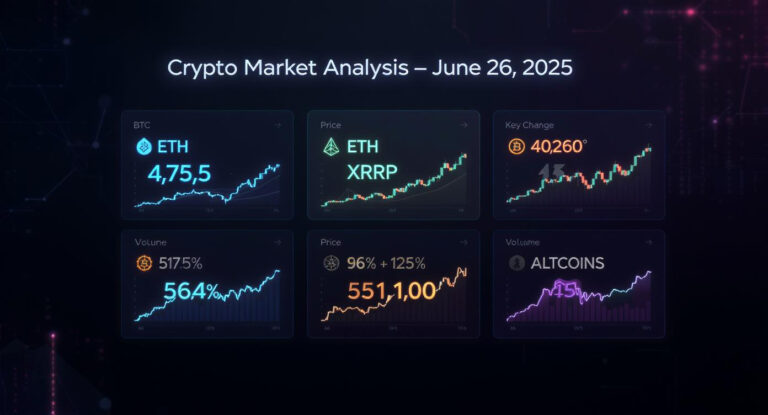 Crypto Market Analysis (June 26, 2025) BTC, ETH, XRP, ALTCOINS