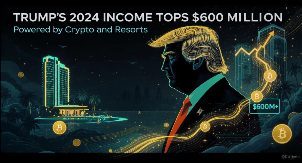 Trump’s 2024 Income Tops $600 Million, Powered by Crypto and Resorts