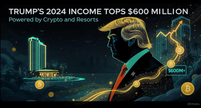 Trump’s 2024 Income Tops $600 Million, Powered by Crypto and Resorts