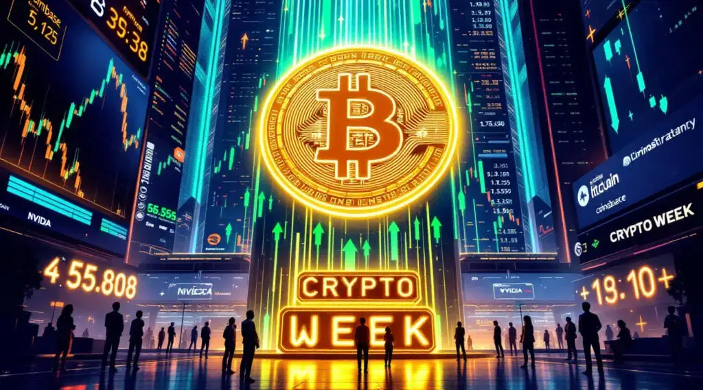 Bitcoin's Record High Lifts Industry Stocks Ahead of 'Crypto Week'