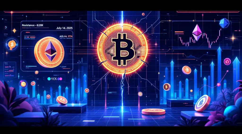 Crypto Market Analysis (July 14, 2025): Bitcoin Tests Resistance, Ethereum Steady, Altcoins Stir
