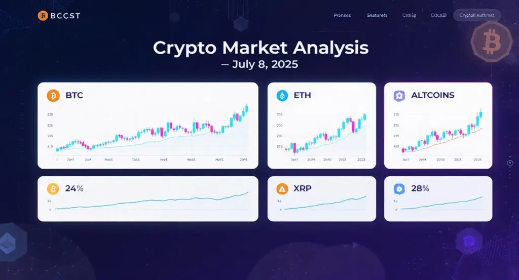 Crypto Market Analysis (July 8, 2025) BTC, ETH, XRP, ALTCOINS