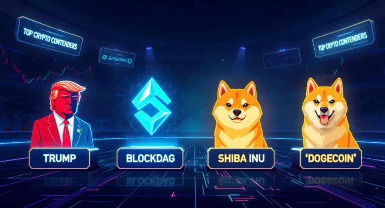 Trump, BlockDAG, SHIB, and DOGE Top Crypto Contenders