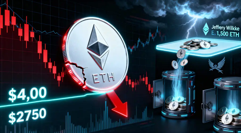 Ethereum Risks Drop Toward $2,750 as Co-Founder Moves 1,500 ETH to Kraken Exchange