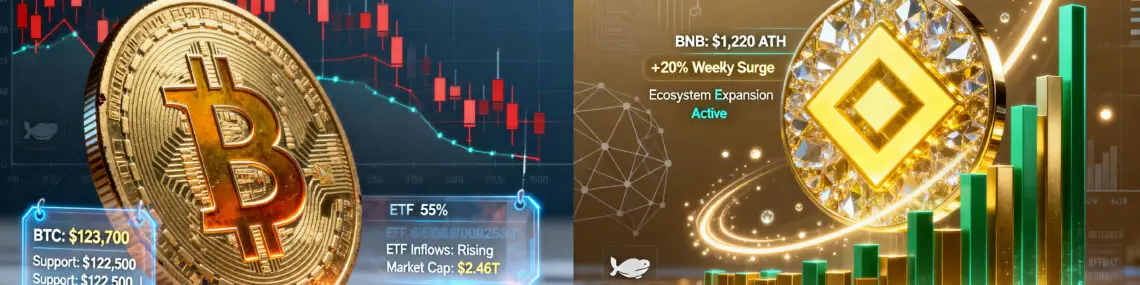 Bitcoin Slips Below $124K as Binance Coin Hits Record High
