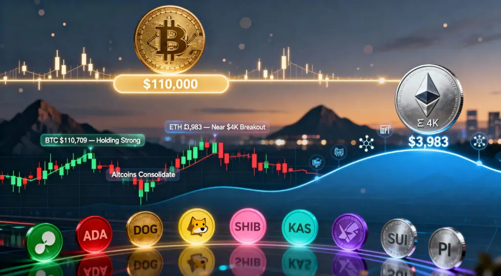 Crypto Market Analysis (October 15, 2025): Crypto Market Holds Strong as Bitcoin Stays Above $110K and Ethereum Nears $4K