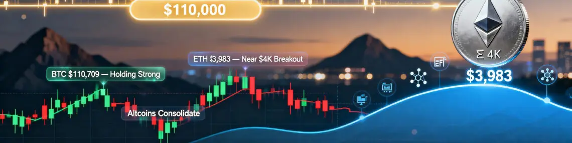 Crypto Market Analysis (October 15, 2025): Crypto Market Holds Strong as Bitcoin Stays Above $110K and Ethereum Nears $4K