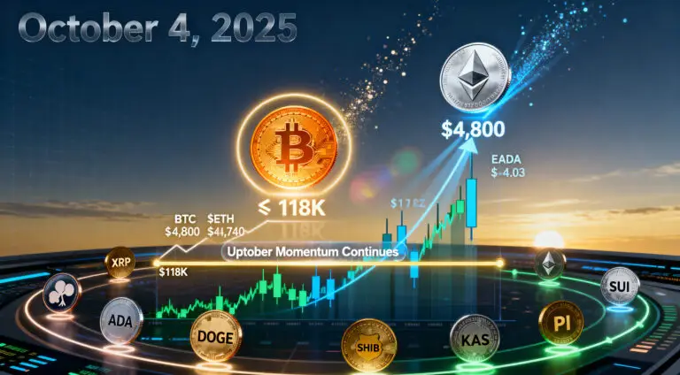 Crypto Market Analysis (October 4, 2025): Crypto Market Holds Gains as Bitcoin Eyes Breakout Toward $118K