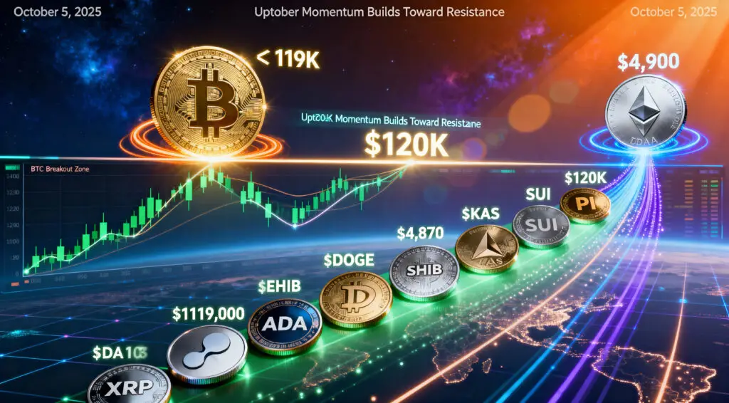 Crypto Market Analysis (October 5, 2025): Crypto Market Eyes Major Breakout as Bitcoin Nears $120K