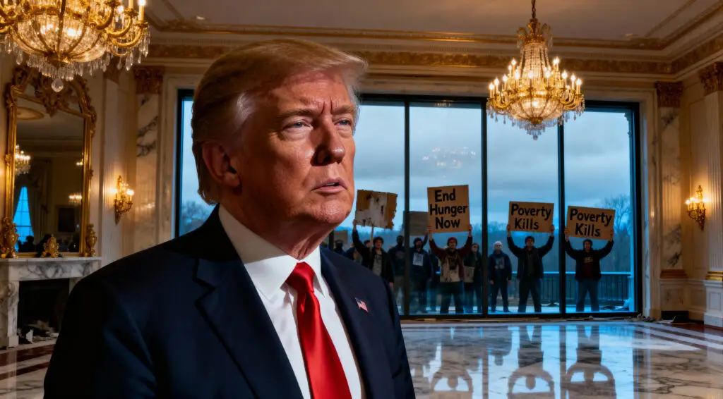 Trump Faces Backlash for Ballroom Project Amid U.S. Hunger Crisis
